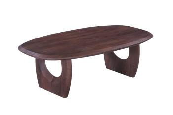 Salontafel massief mangohout donkerbruin 130 cm