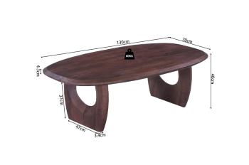 Salontafel massief mangohout donkerbruin 130 cm
