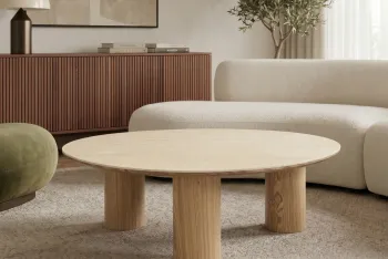 Salontafel eikenlook met travertin keramiek 110 cm