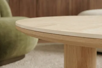 Salontafel eikenlook met travertin keramiek 110 cm