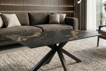 salontafel zwart bruin keramiek 100 cm