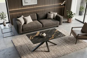 salontafel zwart bruin keramiek 100 cm