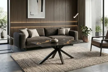 salontafel zwart bruin keramiek 100 cm