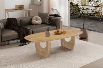 Salontafel massief mangohout licht amandel kleur 130 cm