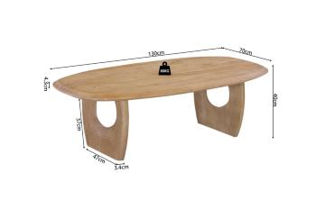 Salontafel massief mangohout licht amandel kleur 130 cm