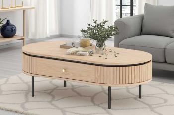 Ovale salontafel eiken 120 cm