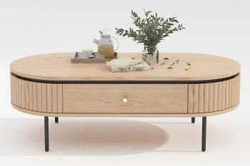 Ovale salontafel eiken 120 cm
