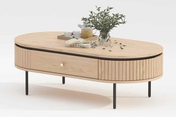 Ovale salontafel eiken 120 cm