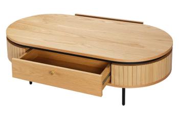 Ovale salontafel eiken 120 cm