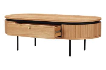 Ovale salontafel eiken 120 cm