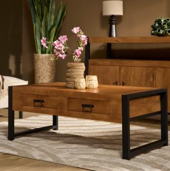 Moderne salontafel mangohout 120 cm