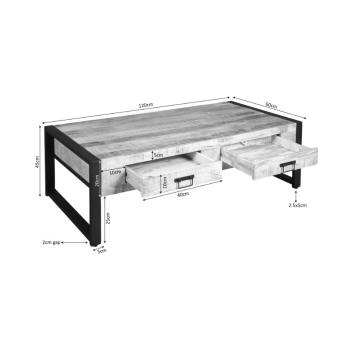 Moderne salontafel mangohout 120 cm
