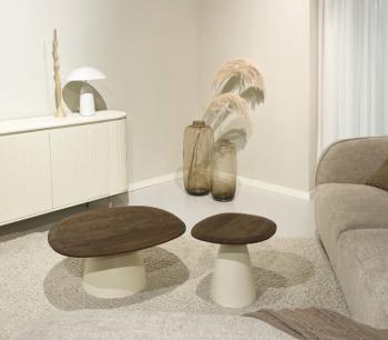 Salontafel creme wit bruin 86 cm