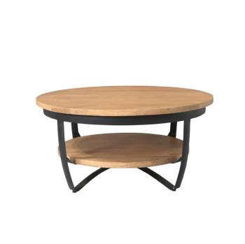 Ronde salontafel mangohout glad 90 cm