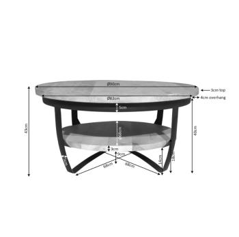 Ronde salontafel mangohout glad 90 cm