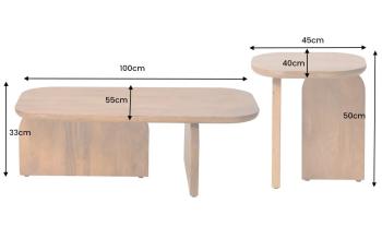 salontafel set acaciahout organisch