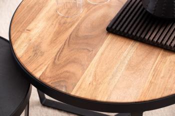 Salontafel set acaciahout steenlook