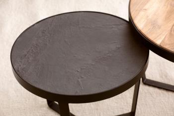 Salontafel set acaciahout steenlook