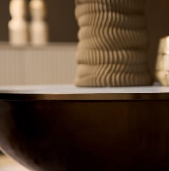 Salontafel set goud met wit marmer tafelbladen