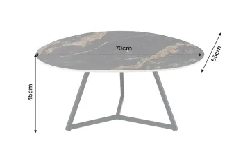 salontafel set zwart bruin keramiek 90 en 70 cm