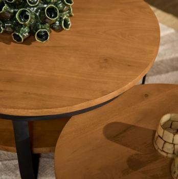 Salontafel set metaal mango 70 en 90 cm