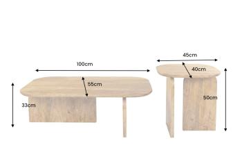 salontafel set mangohout organisch