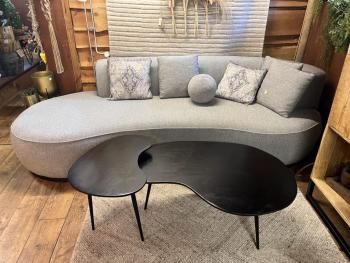 salontafel set mangohout zwart niervorm