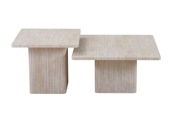 Detail blad salontafel set wit marmer