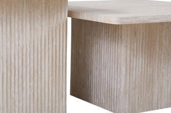 Salontafel set Travertin kleur 80 en 60 cm