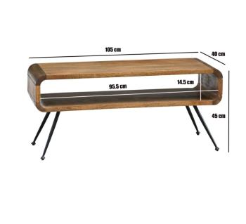 salontafel massief hout sheesham 105 cm