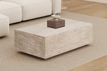 blok salontafel travertin look 120 cm