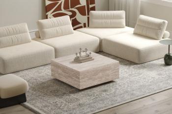 Vierkante salontafel travertin look 90 cm