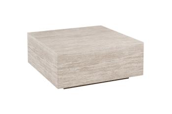 Vierkante salontafel travertin look 90 cm