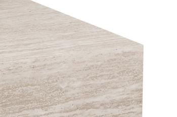 Vierkante salontafel travertin look 90 cm