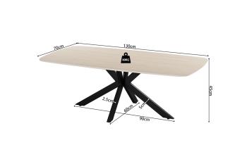 Salontafel Deens ovaal travertin beige keramiek 130 cm