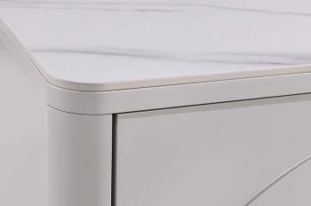 Salontafel wit gelakt met keramiek Marmerlook 120 cm