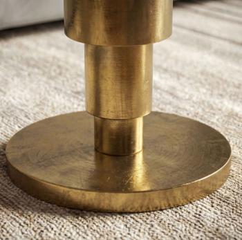salontafel wit marmer goud cilinder onderstel 60 cm