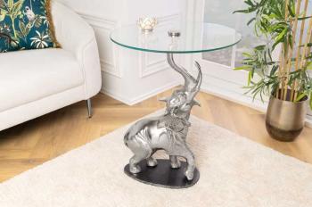 Hoge bijzettafel zilver olifant 77 cm