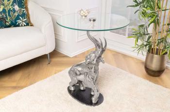 Hoge bijzettafel zilver olifant 77 cm