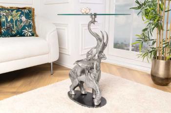 Hoge bijzettafel zilver olifant 77 cm