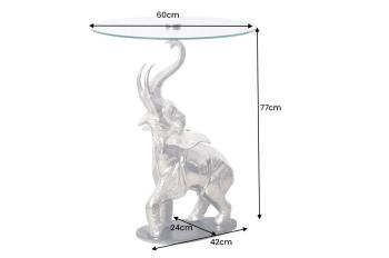 Hoge bijzettafel zilver olifant 77 cm
