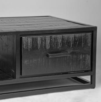 salontafel zwart mangohout 110 cm