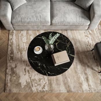 salontafel zwart marmer goud cilinder onderstel 60 cm