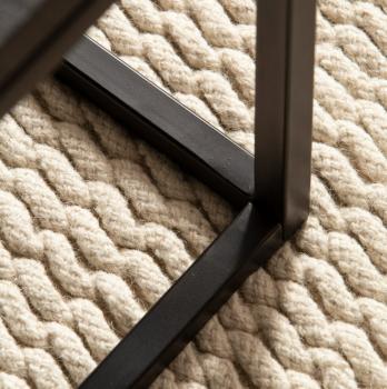 Salontafel zwart mangohout metaal 120 cm