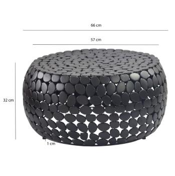 Salontafel zwart metaal 66cm