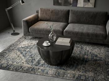 ronde salontafel bloemvorm zwart aluminium 60 cm