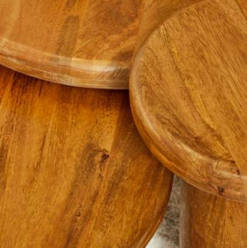 Salontafel set naturel bruin mangohout 3-delig