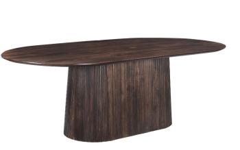 tafel ovaal donkerbruin mangohout 200 cm