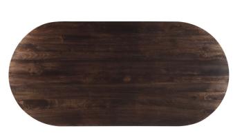 tafel ovaal donkerbruin mangohout 200 cm