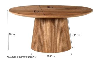 salvator salontafel set lichtbruin 80 en 50 cm